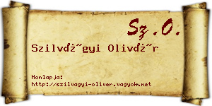 Szilvágyi Olivér névjegykártya