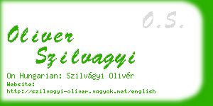 oliver szilvagyi business card